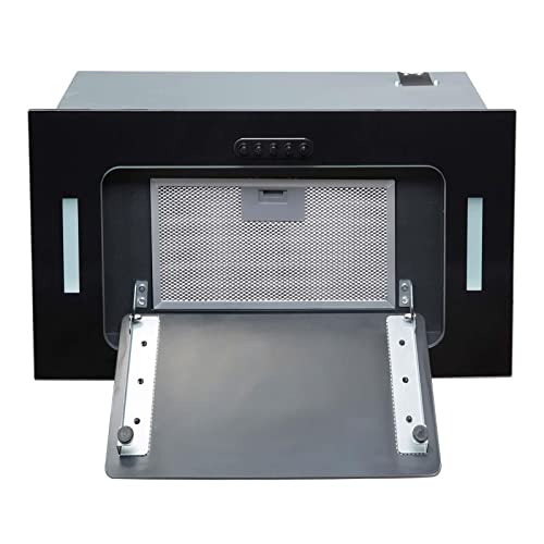 SIA 52cm Black Glass Built-In Cooker Hood