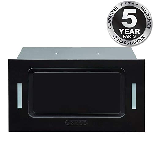 SIA 52cm Black Glass Built-In Cooker Hood