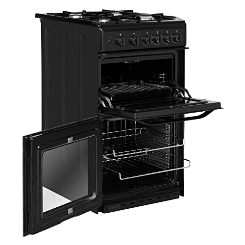 Hotpoint 50cm Black Double Cavity Gas Cooker