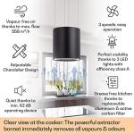 Klarstein Chandelier Island Cooker Hood, 558m³/h Airflow