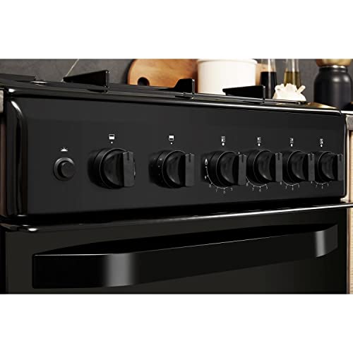 Hotpoint 50cm Black Double Cavity Gas Cooker