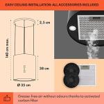 Klarstein Chandelier Island Cooker Hood, 558m³/h Airflow