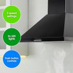 Abode 60cm Black Wall Mounted Cooker Hood