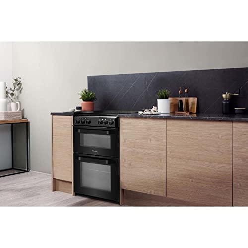 Hotpoint 50cm Black Double Cavity Electric Cooker
