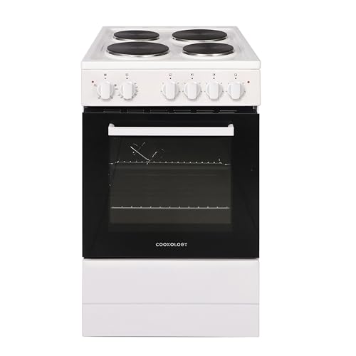 50cm Freestanding Electric Cooker with Solid Plate Hob