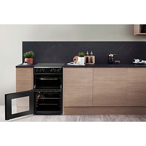 Hotpoint 50cm Black Double Cavity Electric Cooker