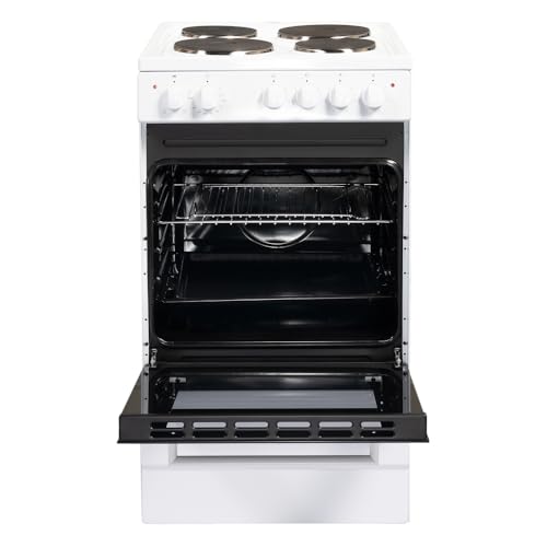 50cm Freestanding Electric Cooker with Solid Plate Hob