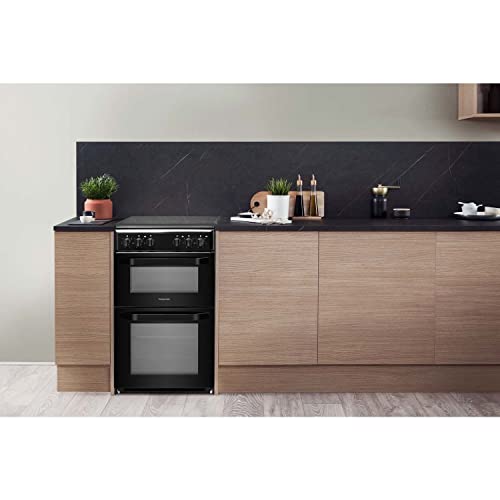Hotpoint 50cm Black Double Cavity Electric Cooker