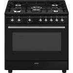 Black 90cm Dual Fuel Range Cooker: Concert Model