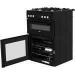 Beko 60cm Double Oven Gas Cooker - Black