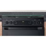 60cm Black Gas Cooker with Double Oven and Lid