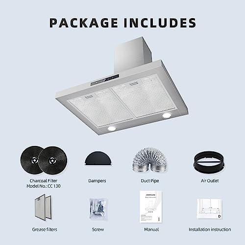 FIREGAS Wall-Mounted 60cm Stainless Steel Cooker Hood