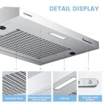 COMFEE' 60 cm Stainless Steel Wall Mount Hood