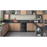 60cm Black Gas Cooker with Double Oven and Lid