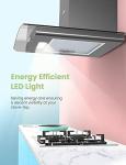 COMFEE' 60cm Black Canopy Cooker Hood with LED