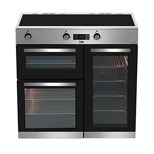 Beko 90cm Induction Range Cooker Stainless Steel 5 Burners