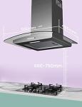 COMFEE' 60cm Black Canopy Cooker Hood with LED