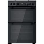 60cm Gas Cooker with Double Oven - Black