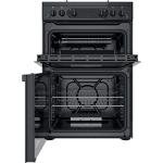 60cm Gas Cooker with Double Oven - Black