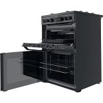 60cm Gas Cooker with Double Oven - Black