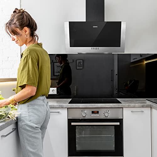 CIARRA 60cm Angled Cooker Hood with LED Lights