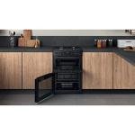 60cm Gas Cooker with Double Oven - Black