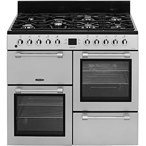 Leisure CK100F232 Gas Range Cooker - Silver, Fan