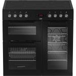 Beko 90cm electric range cooker, black ceramic hob
