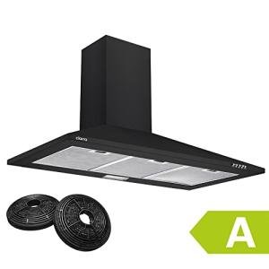 Ciarra 90cm Black Chimney Range Hood