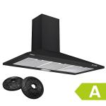 Ciarra 90cm Black Chimney Range Hood