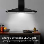 Ciarra 90cm Black Chimney Range Hood