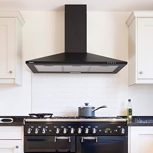 Ciarra 90cm Black Chimney Range Hood