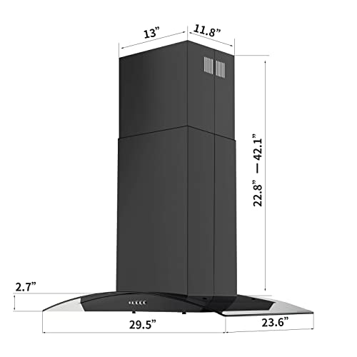 30" Island Range Hood with 700CFM