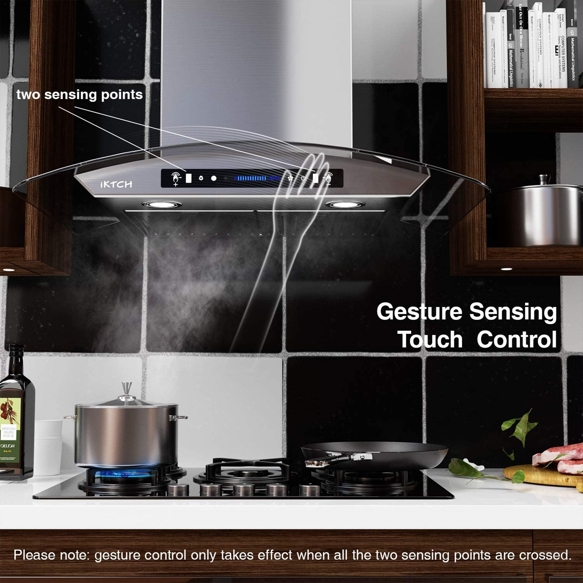 36" Wall Mount Range Hood with Gesture Control
