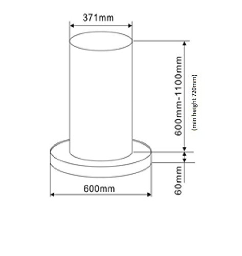 60cm Island Cooker Hood - Stainless Steel