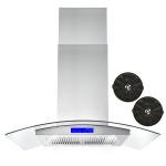 Stainless Steel Island Range Hood with LED Lighting
