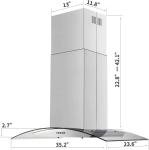 36" Island Range Hood with 3 Speed Fan