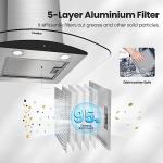 Stainless Steel 60cm Range Hood with LED Light