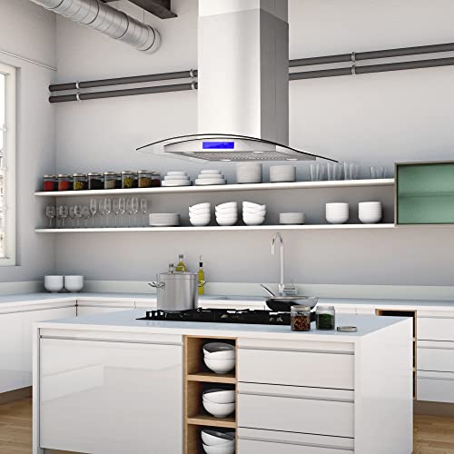 Island Mount Range Hood with Soft Touch Controls