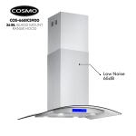 Stainless Steel Island Range Hood with LED Lighting