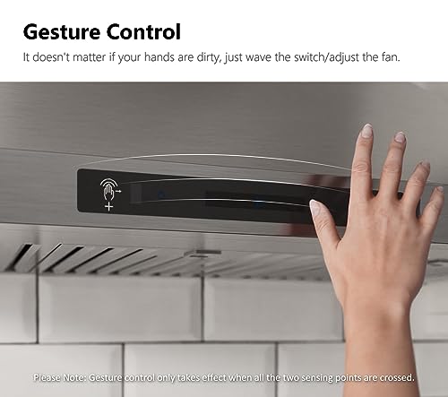 36 Inch Wall Mount Range Hood with Gesture Control