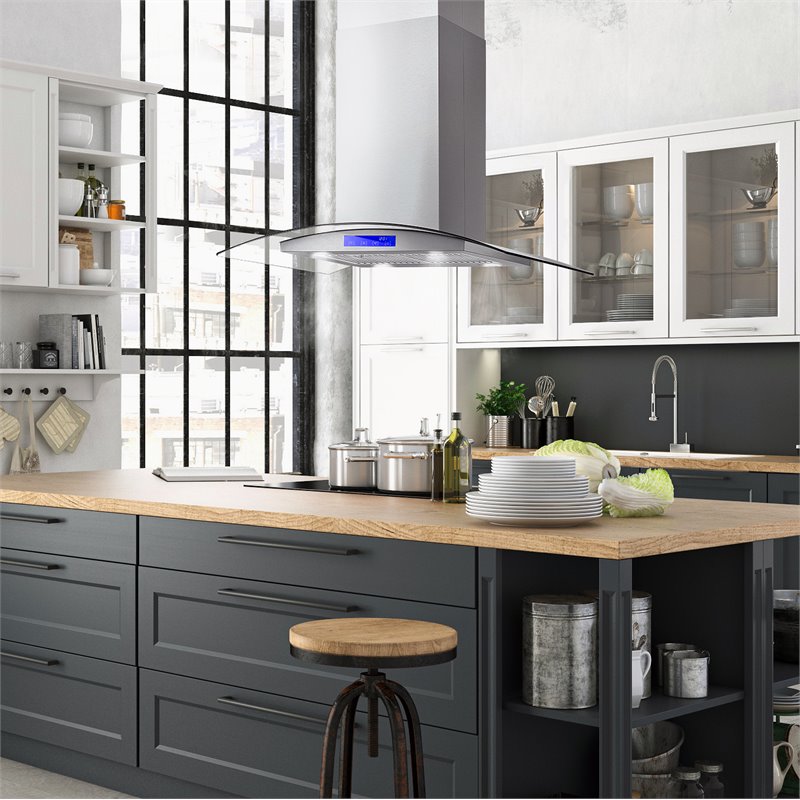 Cosmo 36" Stainless Steel Island Range Hood