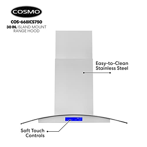 Island Mount Range Hood with Soft Touch Controls