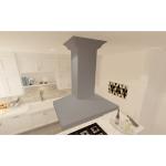 36" Gray Island Mount Range Hood with 760 CFM