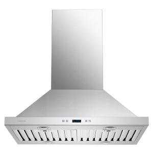 Cavaliere Island Range Hood in Brushed Stainless Steel