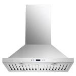 Cavaliere Island Range Hood in Brushed Stainless Steel