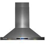 Black Stainless Steel Island Range Hood – 30in