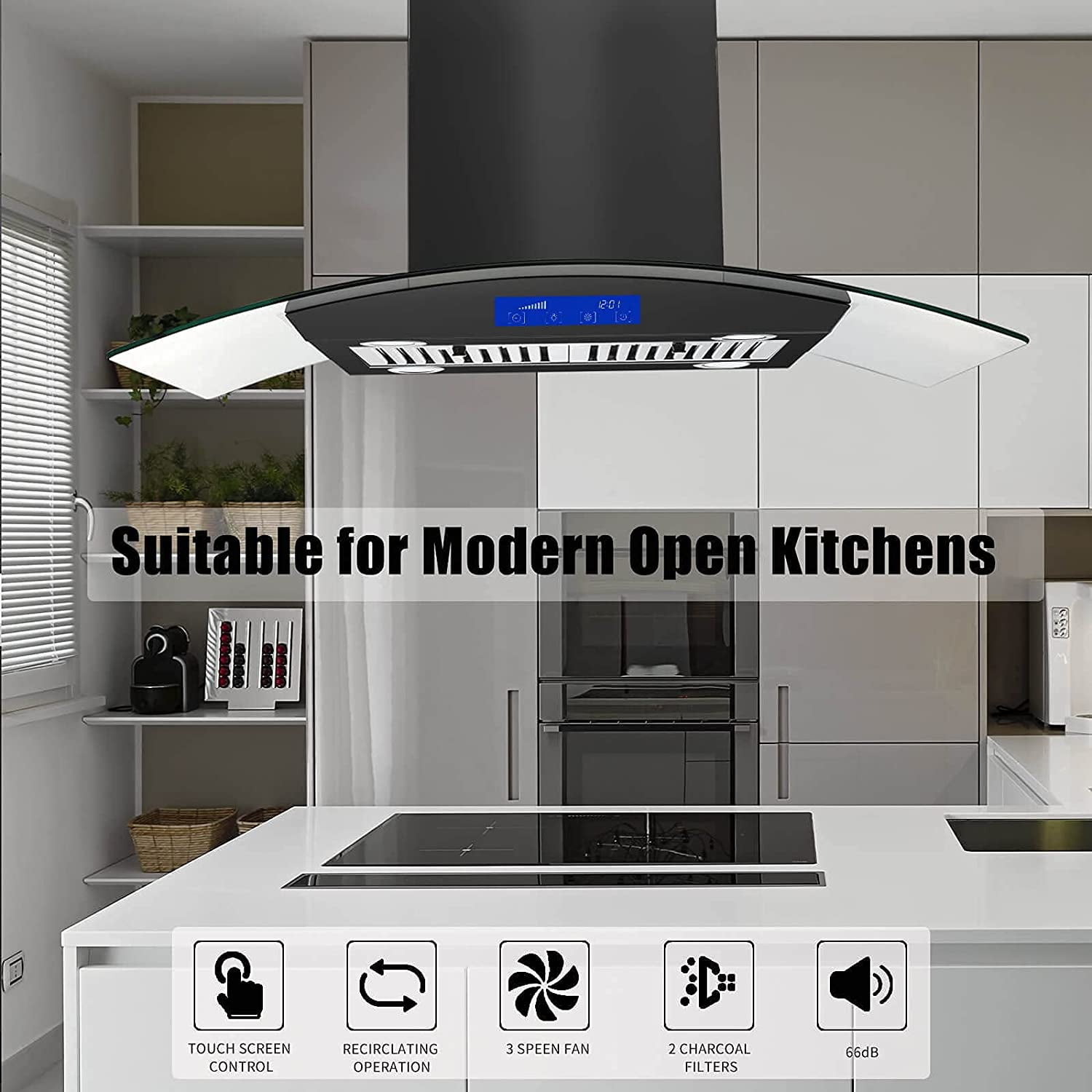 36" Island Mount Range Hood - 900 CFM