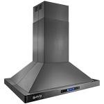 Black Stainless Steel Island Range Hood – 30in