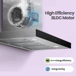 Stainless steel wall-mounted range hood with LED lights